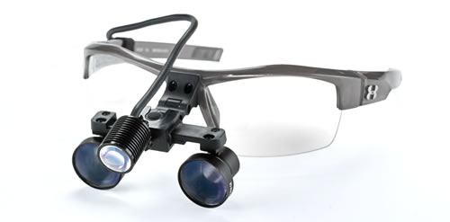 Micro Mini Flip-Up Loupe & Light Package on Under Armour Igniter Frame - Graphite Color